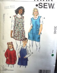 3046 ADULT, KIDS APRON STYLES PATTERN SM-LG